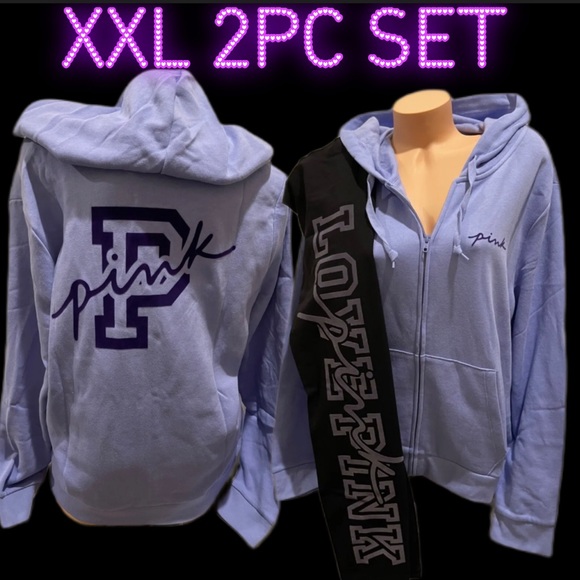 PINK Victoria's Secret Tops - NEW VICTORIAS SECRET PINK FULL ZIP OR PULLOVER HOODIE & LEGGINGS 2PC SET